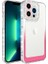 Apple iPhone 14 Pro Uyumlu Kılıf Simli ve Renk Geçiş Tasarımlı Lens Korumalı Zore Park Kapak, Beyaz-Pembe 1