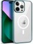 Apple iPhone 14 Pro Max Uyumlu Kılıf Zore Wireless Şarj Özellikli Pixel Magsafe Kapak, Sierra Mavi 1