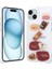 Apple iPhone 14 Uyumlu Kılıf Parlayan Simli Kabartma Figürlü Zore Cevze Kapak, Beyaz 1