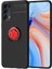 Oppo Reno 4 Uyumlu Kılıf Zore Ravel Silikon Kapak, Siyah-Kırmızı 1