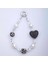 Parlayan Taş Tasarımlı 30MM Dot Drill Heart Telefon Bilek Askı Ipi, Siyah 1