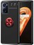 Oppo A96 4g Uyumlu Kılıf Zore Ravel Silikon Kapak, Siyah-Kırmızı 1