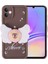 Samsung Galaxy A05 Uyumlu Kılıf Kamera Korumalı Figür Tasarımlı Zore Kapya Kapak, Koyu Kahve 1