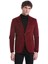 Bordo Slim Fit Düz Mono Yaka Pamuklu Kadife Ceket 1