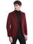 Bordo Slim Fit Düz Mono Yaka Pamuklu Kadife Ceket 4