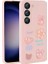 Samsung Galaxy A54 Uyumlu Kılıf Kabartma Figürlü Parlak Zore Toys Silikon Kapak, Pembe 1