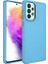 Samsung Galaxy A73 Uyumlu Kılıf Metal Çerçeve ve Buton Tasarımlı Silikon Luna Kapak, Sierra Mavi 1