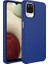 Samsung Galaxy M12 Uyumlu Kılıf Metal Çerçeve ve Buton Tasarımlı Silikon Luna Kapak, Lacivert 1