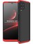 Samsung Galaxy M32 Uyumlu Kılıf Ays Kapak, Siyah-Kırmızı 1