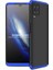 Samsung Galaxy M32 Uyumlu Kılıf Ays Kapak, Siyah-Mavi 1