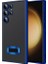 Samsung Galaxy S23 Ultra Uyumlu Kılıf Kamera Korumalı Logo Gösteren Omega Kapak, Lacivert 1