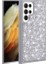 Samsung Galaxy S23 Ultra Uyumlu Kılıf Parlak Taşlı Tasarım Linea Kapak, Gümüş 1