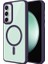 Samsung Galaxy S23 Fe Uyumlu Kılıf Wireless Şarj Özellikli Krom Magsafe Silikon Kapak, Derin Mor 1