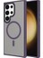 Samsung Galaxy S24 Ultra Uyumlu Kılıf Sert Pc Arka Yüzey Wireless Şarj Özellikli Flet Magsafe Kapak, Derin Mor 1