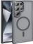 Samsung Galaxy S23 Ultra Uyumlu Kılıf Magsafe Şarj Özellikli Mat Arka Yüzey Sio Kapak, Gri 1