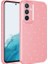 Samsung Galaxy S24 Uyumlu Kılıf Kamera Korumalı Simli Lüks Koton Kapak, Pembe 1