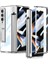 Samsung Galaxy Z Fold 4 Uyumlu Kılıf Kıpta Standlı Kalem Bölmeli Kapak, Gümüş 1