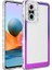 Xiaomi Redmi Note 10 Pro Uyumlu Kılıf Simli ve Renk Geçiş Tasarımlı Lens Korumalı Park Kapak, Mor-Pembe 1