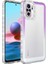 Xiaomi Redmi Note 10S Uyumlu Kılıf Simli ve Renk Geçiş Tasarımlı Lens Korumalı Park Kapak, Mor-Beyaz 1