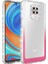 Xiaomi Redmi Note 9 Pro Uyumlu Kılıf Simli ve Renk Geçiş Tasarımlı Lens Korumalı Park Kapak, Beyaz-Pembe 1