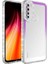 Xiaomi Redmi Note 8 Uyumlu Kılıf Simli ve Renk Geçiş Tasarımlı Lens Korumalı Park Kapak, Mor-Beyaz 1