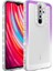 Xiaomi Redmi Note 8 Pro Uyumlu Kılıf Simli ve Renk Geçiş Tasarımlı Lens Korumalı Park Kapak, Mor-Beyaz 1