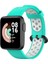 Xiaomi Redmi Watch 2 Lite Uyumlu Kordon Silikon Esnek Yumuşak Delikli Spor Krd-02 Kayış, Yeşil-Beyaz 1