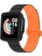 Xiaomi Redmi Watch 2 Uyumlu Silikon Kordon Zore KRD-105 Strap Kayış, Siyah-Turuncu 1