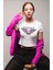 Wonder Woman Yazılı Crop Top, Kadın Yıldızlı Kurdeleli Baskılı Crop Bluz 1