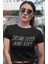 Taşlı Görünümlü Hit Me Hard And Soft Yazılı Crop Top, Billie Eilish Baskılı Crop Bluz 1