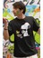 Unisex Snopy ve Kuşu Baskılı T-Shirt, Oversize Çizgi Film Baskılı Tişört 2