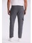 Antrasit Slim Fit Cepli Pamuklu Likralı Eşofman Altı 3