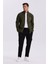 Haki Slim Fit Fermuarlı Pamuklu Likralı Eşofman Üstü 1