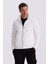 Ekru Slim Fit Fermuarlı Pamuklu Likralı Eşofman Üstü 2