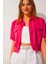 Kadın Fuşya Cepli Düğmeli Kısa Kollu Yazlık Crop Gömlek Ceket HZL22S-BD106631 1