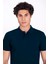 Erkek Polo Yaka Tişört Lacivert %100 Pamuk Slim Fit Polo T-Shirt Ncs Jeans 1055 5