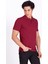 Erkek Polo Yaka Tişört Bordo %100 Pamuk Slim Fit Polo T-Shirt Ncs Jeans 1055 2