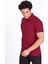 Erkek Polo Yaka Tişört Bordo %100 Pamuk Slim Fit Polo T-Shirt Ncs Jeans 1055 5