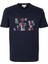 Erkek Tişört Bisiklet Yaka Lacivert Slim Fit Baskılı T-Shirt Ncs Jeans 1295 1