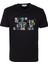 Erkek Tişört Bisiklet Yaka Siyah Slim Fit Baskılı T-Shirt Ncs Jeans 1295 1