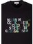 Erkek Tişört Bisiklet Yaka Siyah Slim Fit Baskılı T-Shirt Ncs Jeans 1295 5