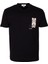 Erkek Tişört Bisiklet Yaka Siyah %100 Pamuk Slim Fit Göğüs ve Sırt Baskılı T-Shirt Ncs Jeans 1299 1