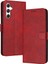 Samsung Galaxy M54 Pu Deri Saf Renk Toka ile Flip Case (Yurt Dışından) 1