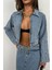 Fermuar Detay Denim Ceket 3