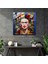Renkli Frida Kahlo Cam Baskı - Frida Kahlo, Ev Dekorasyonu, Cam Sanatı, Tek Kaş, 30X30 2