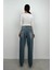 Düşük Bel Çift Düğmeli Wide Leg Jean 4