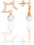 Gümüş Rose Zirkon Taşlı,inci Sallantılı Yarım Yıldız Küpe SGTL12260ROSE 1