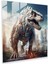 Fütüristik Tyrannosaurus Rex Dijital Kolaj Cam Baskı, 30X30 1
