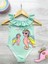 Kız Bebek ve Çocuk Unicorn Desenli Yakası Fırfır Detaylı Hızlı Kuruyan Şık Mayo 1