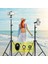 Siyah Bluetooth Kumandalı Tripod 2.1 mt 360 Döner Başlıklı Telefon Tutucu Ring Light Stüdyo Lamba A 1